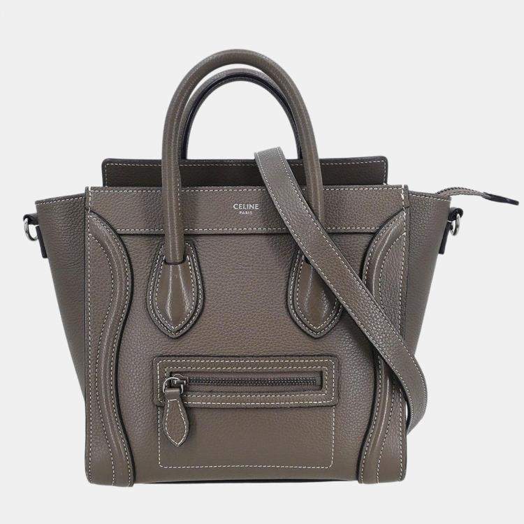 Pre Owned Celine Luggage Nano Brown Leather Tote Bag