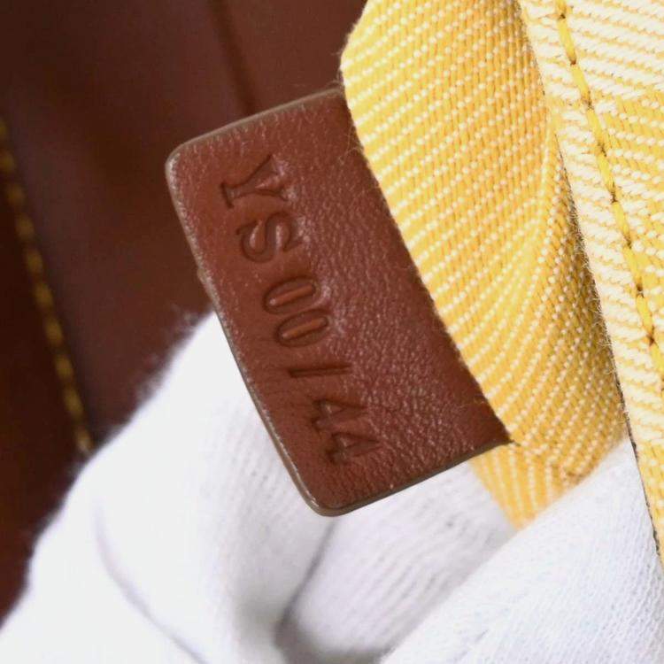 Pre Owned Celine Macadam Yellow Canvas Shoulder Bag