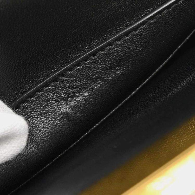 Pre Owned Celine Clasp Black Calfskin Leather Shoulder Bag