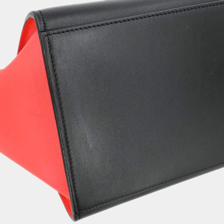 Pre Owned Celine Trapeze Multicolor Calfskin Leather Top Handle Bag