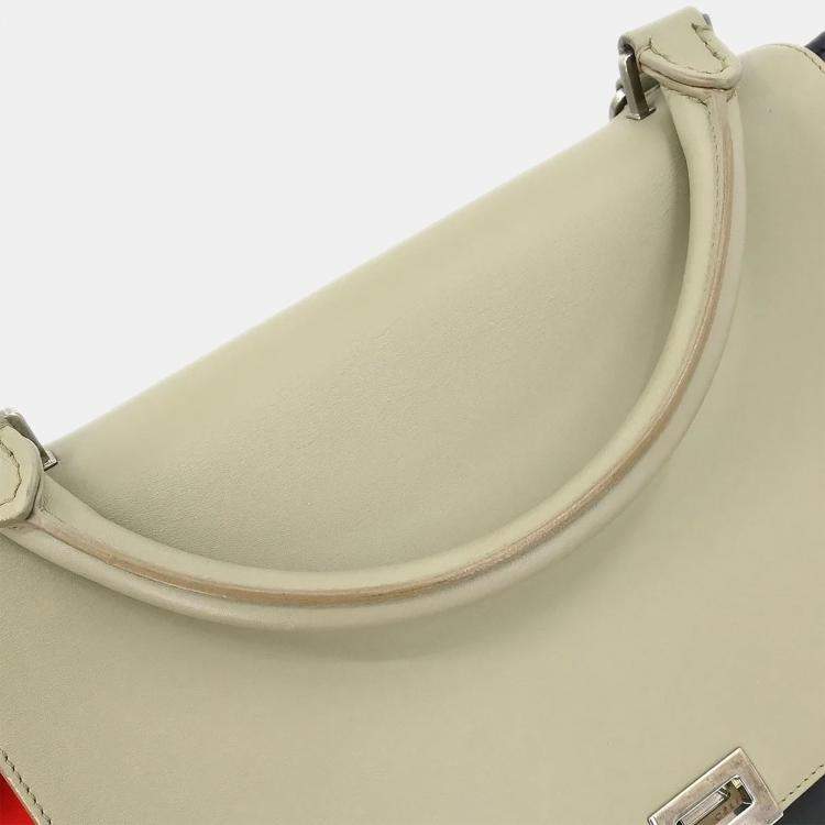 Pre Owned Celine Trapeze Multicolor Calfskin Leather Top Handle Bag