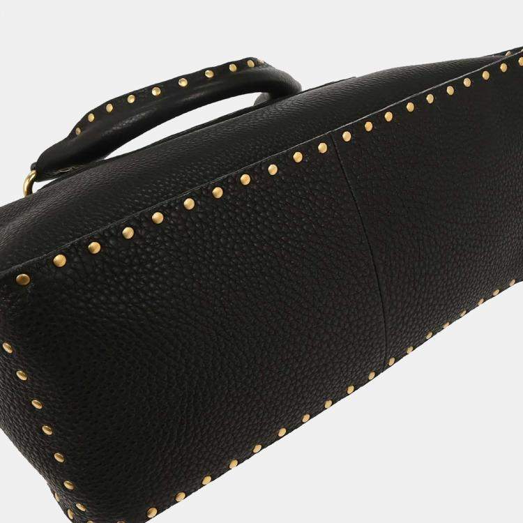 Pre Owned Celine Boogie Black Calfskin Leather Top Handle Bag