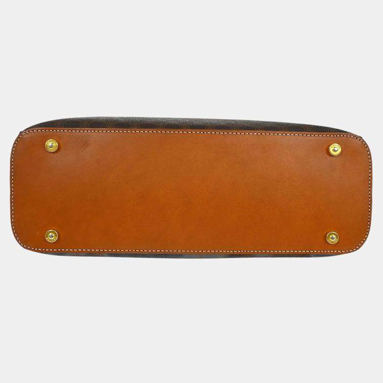 Pre Owned Celine Macadam Brown Canvas Shoulder Bag