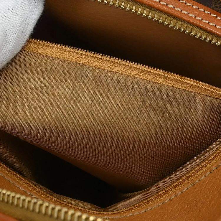 Pre Owned Celine Macadam Brown Canvas Shoulder Bag