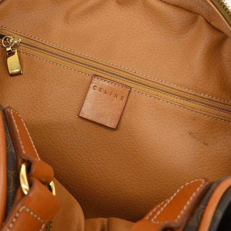 Pre Owned Celine Macadam Brown Canvas Shoulder Bag