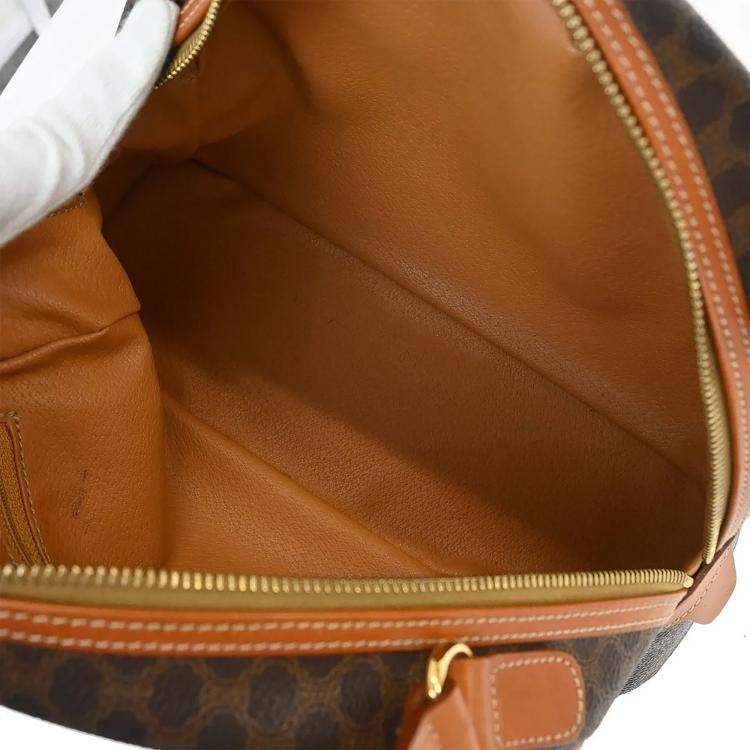 Pre Owned Celine Macadam Brown Canvas Shoulder Bag