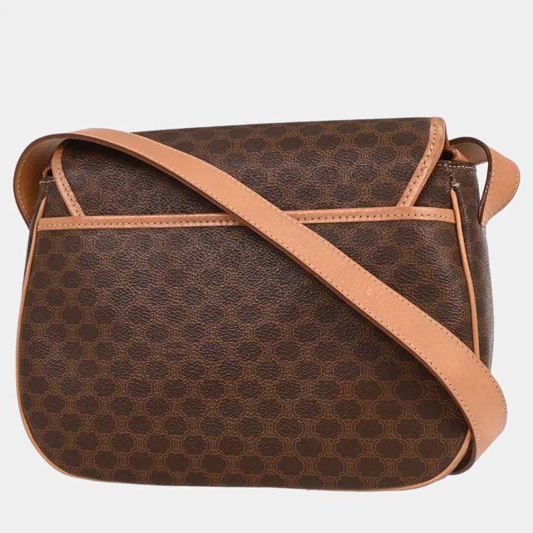 Pre Owned Celine Macadam Brown PVC Coated Canvas Shoulder Bag