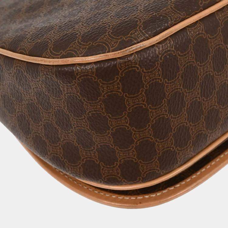 Pre Owned Celine Macadam Brown PVC Coated Canvas Shoulder Bag