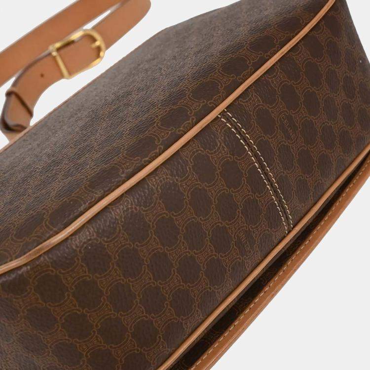 Pre Owned Celine Macadam Brown PVC Coated Canvas Shoulder Bag
