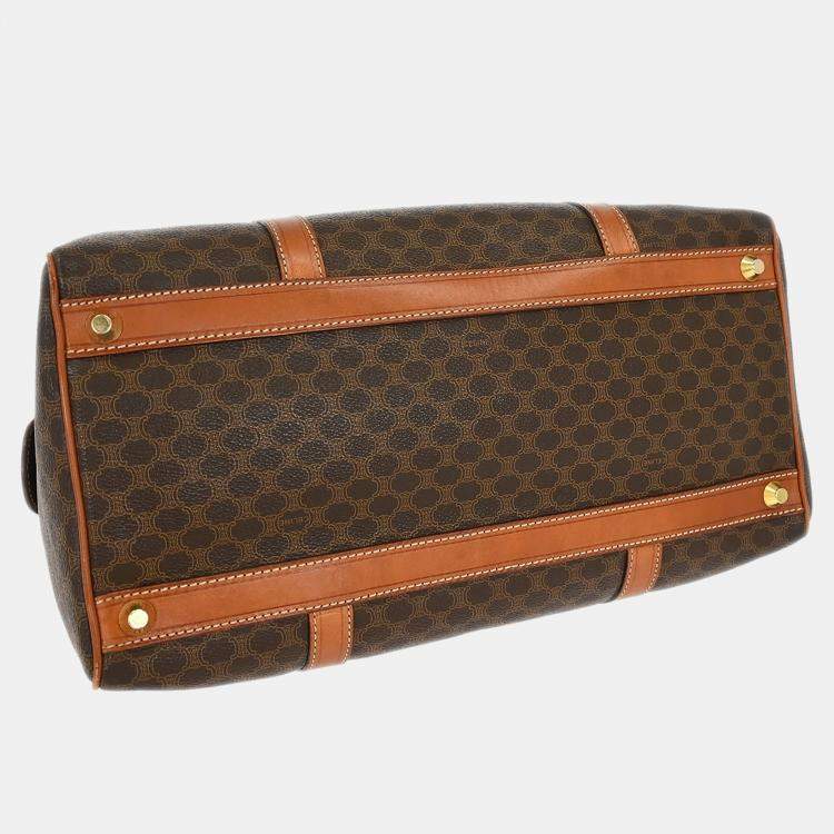 Pre Owned Celine Macadam Brown Canvas Duffel Bag