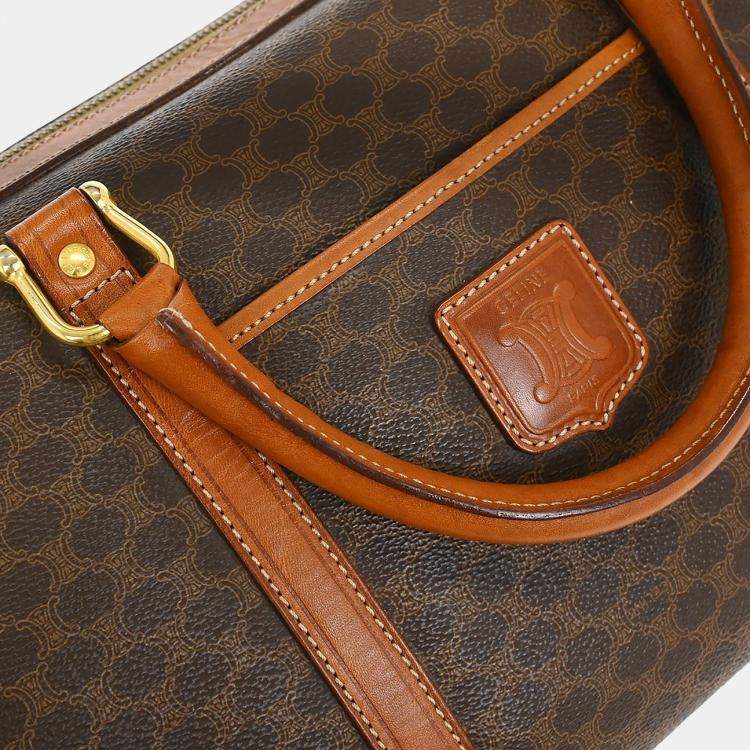 Pre Owned Celine Macadam Brown Canvas Duffel Bag