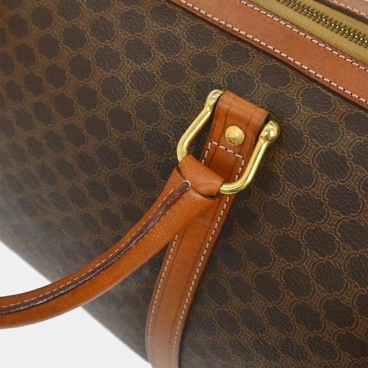 Pre Owned Celine Macadam Brown Canvas Duffel Bag
