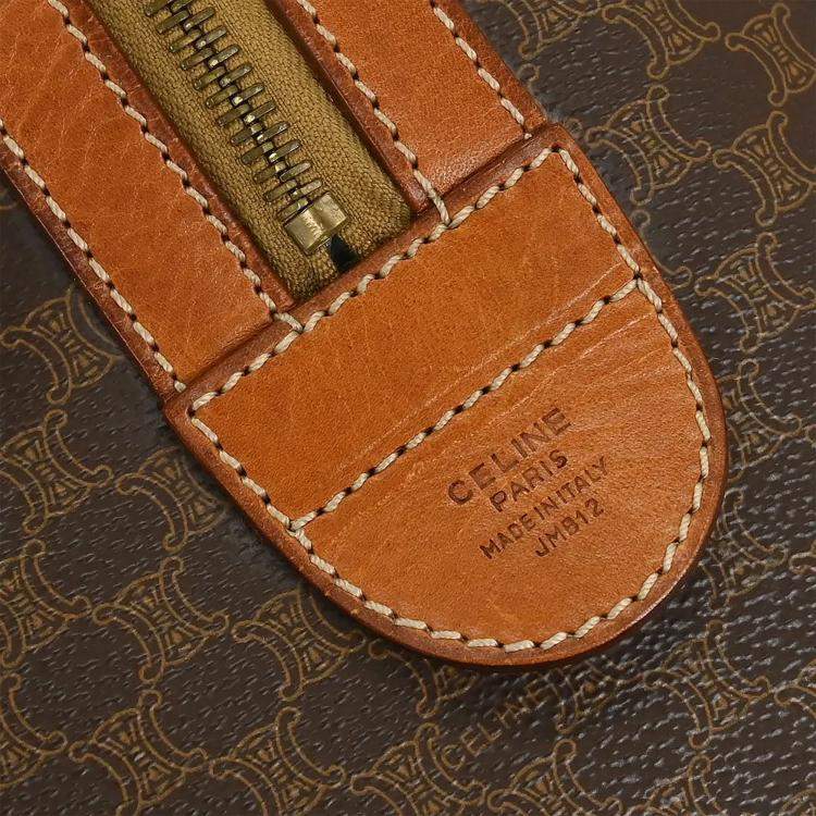 Pre Owned Celine Macadam Brown Canvas Duffel Bag