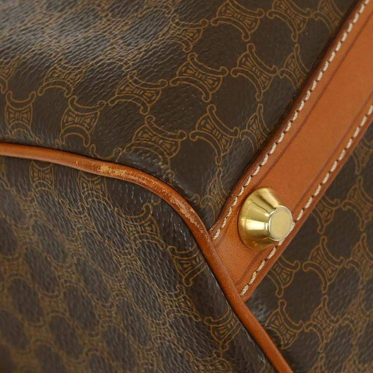 Pre Owned Celine Macadam Brown Canvas Duffel Bag