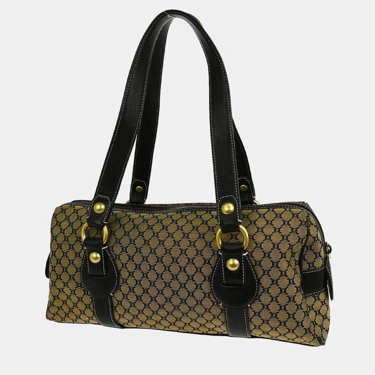 مملوكة مسبقًا Celine Macadam Brown Canvas Shoulder Bag