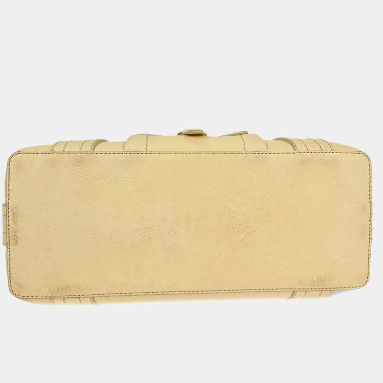 Pre Owned Celine Cream Calfskin Leather Shoulder Bag