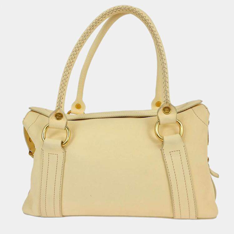 Pre Owned Celine Cream Calfskin Leather Shoulder Bag