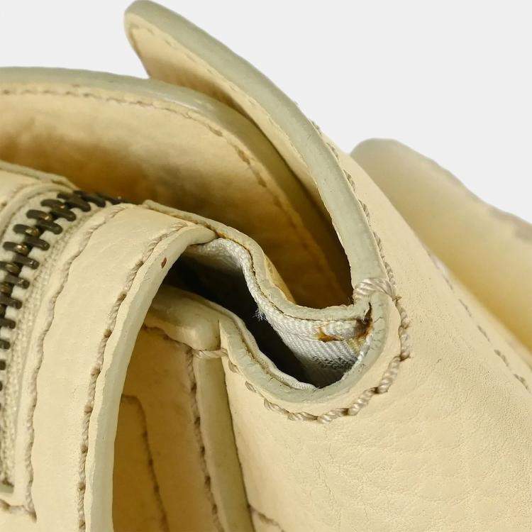 Pre Owned Celine Cream Calfskin Leather Shoulder Bag