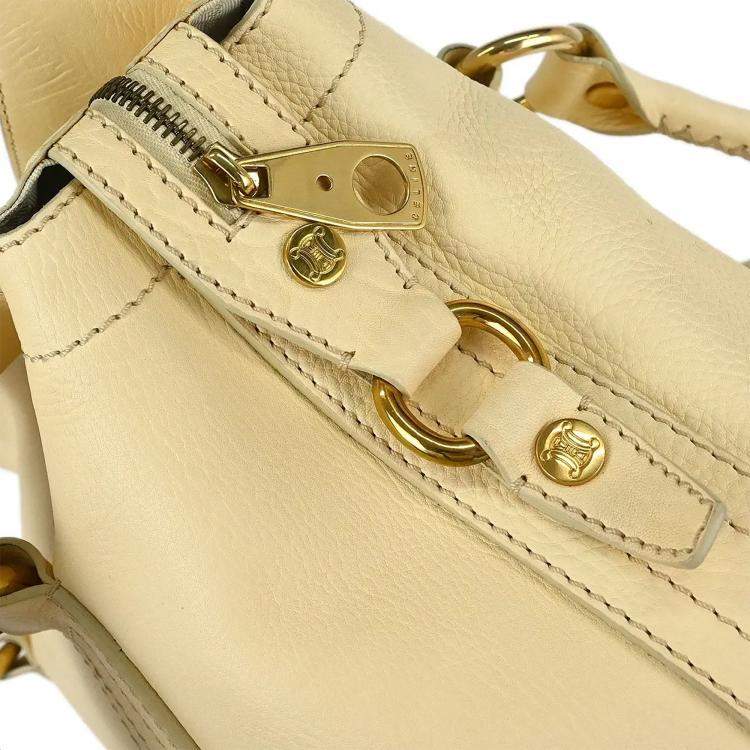 Pre Owned Celine Cream Calfskin Leather Shoulder Bag