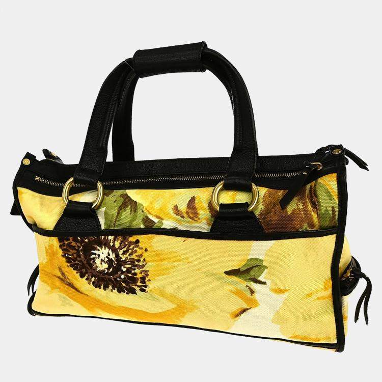 Pre Owned Celine Yellow Canvas Handbag