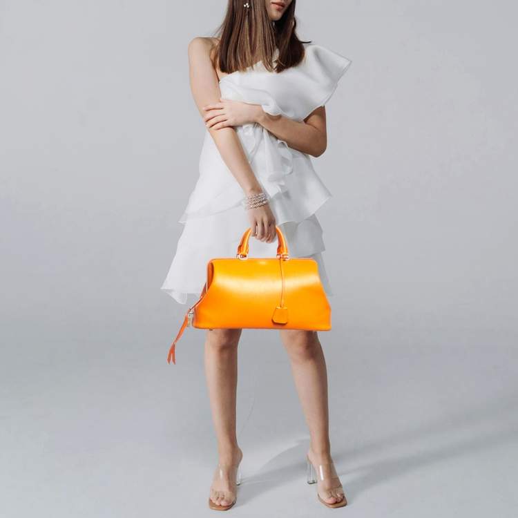 Pre Owned Celine Doctor Orange Leather Frame Bag