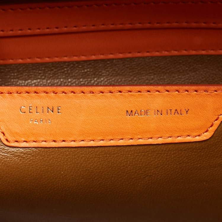 Pre Owned Celine Doctor Orange Leather Frame Bag