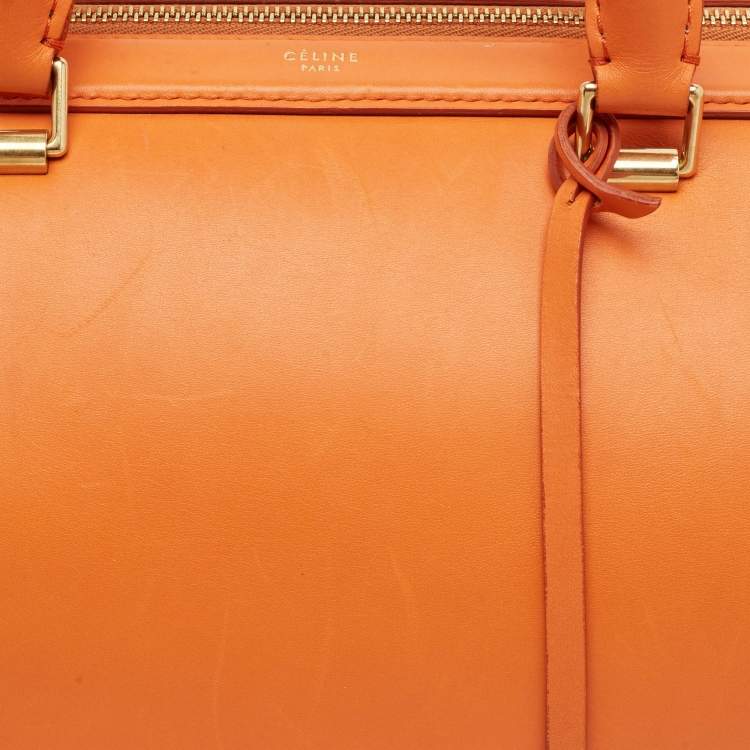 Pre Owned Celine Doctor Orange Leather Frame Bag