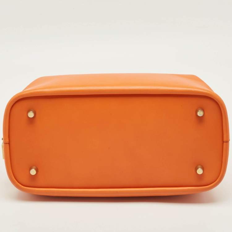 Pre Owned Celine Doctor Orange Leather Frame Bag
