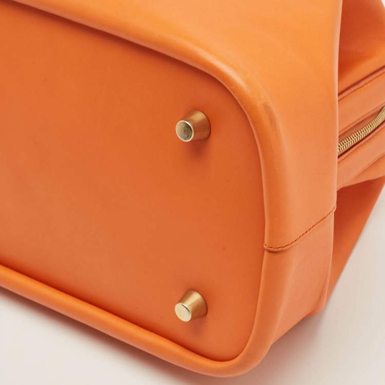 Pre Owned Celine Doctor Orange Leather Frame Bag