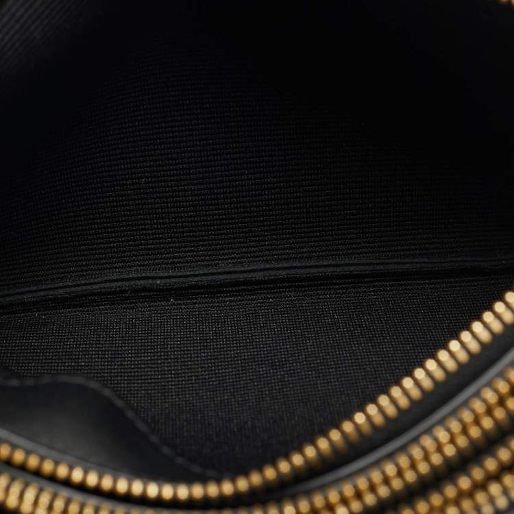 Pre Owned Celine Trio Small Black Leather Crossbody Bag