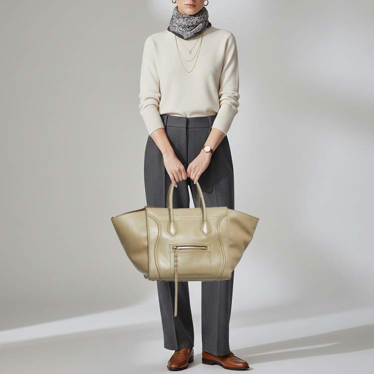 Pre Owned Celine Phantom Luggage Medium Leather Tote