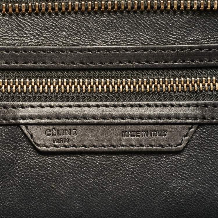 Pre Owned Celine Luggage Mini Black/Green Leather and Calfhair Tote