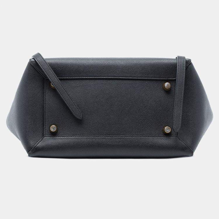 Pre Owned Celine Black Mini Grained Calfskin Belt Bag