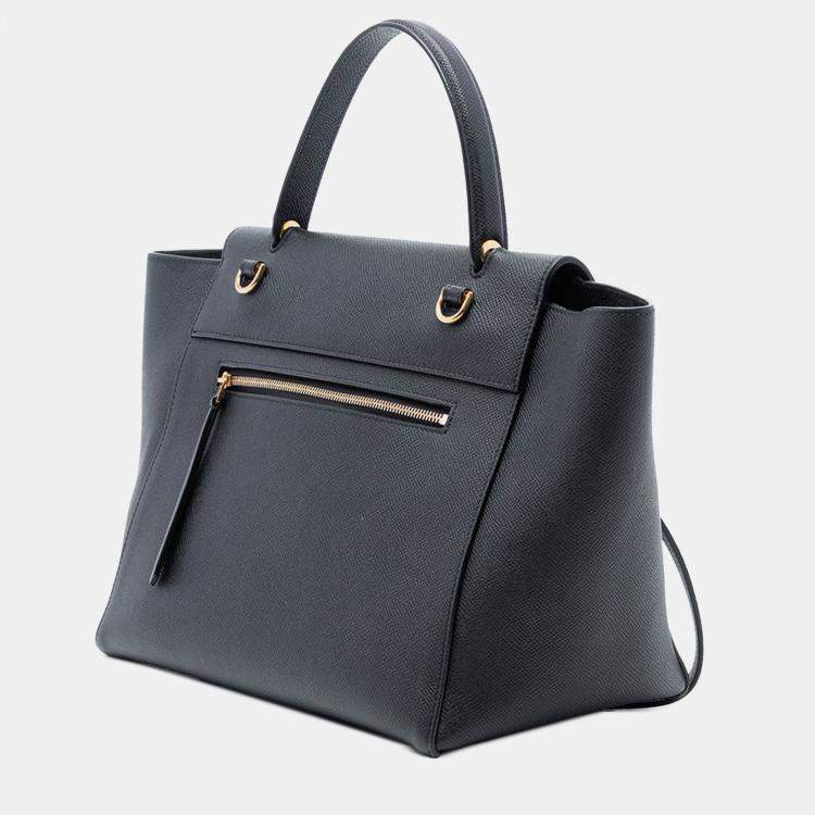 Pre Owned Celine Black Mini Grained Calfskin Belt Bag