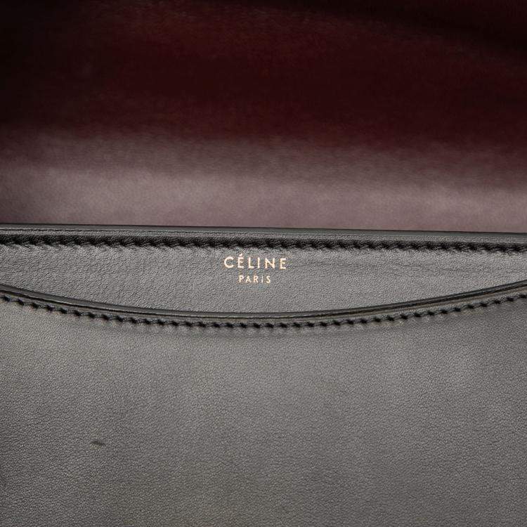 Pre Owned Celine Black Small Leather Case Chain Flap