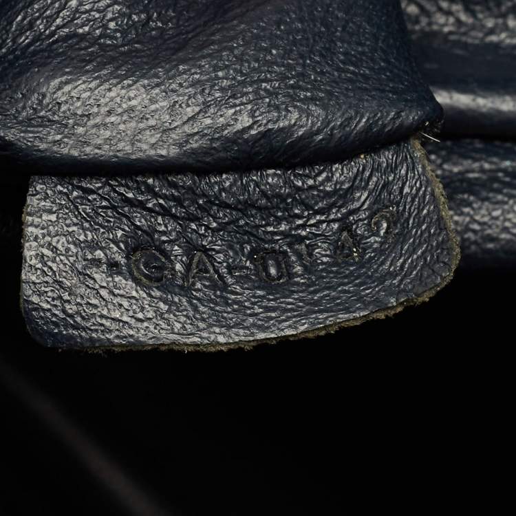 Pre Owned Celine Luggage Mini Navy Blue Python Tote