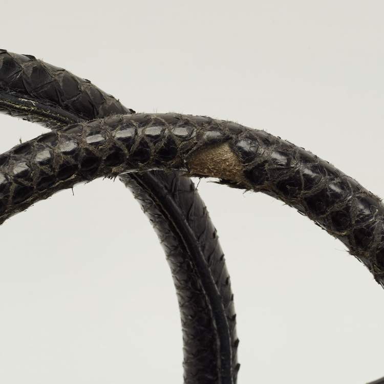 Pre Owned Celine Luggage Mini Navy Blue Python Tote