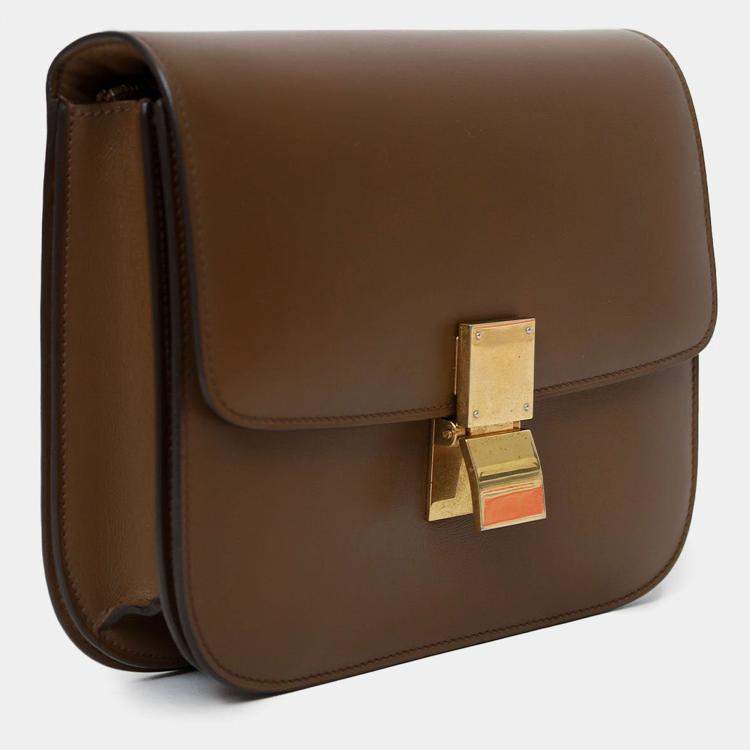 مملوكة مسبقًا Celine Brown Leather Medium Box Bag