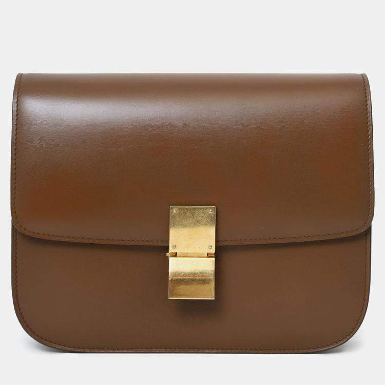 مملوكة مسبقًا Celine Brown Leather Medium Box Bag