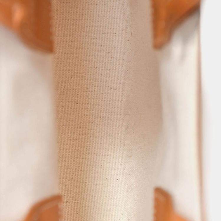 Pre Owned Celine Beige Logo Canvas Mini Vertical Cabas Tote Bag with Strap