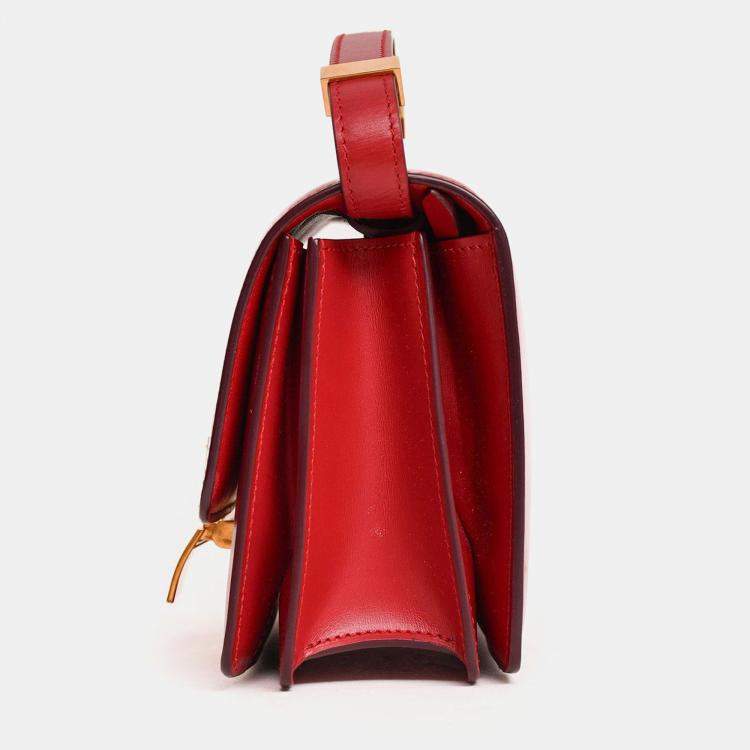 Pre Owned Celine 2016 Red Leather Nano Classic Box Bag