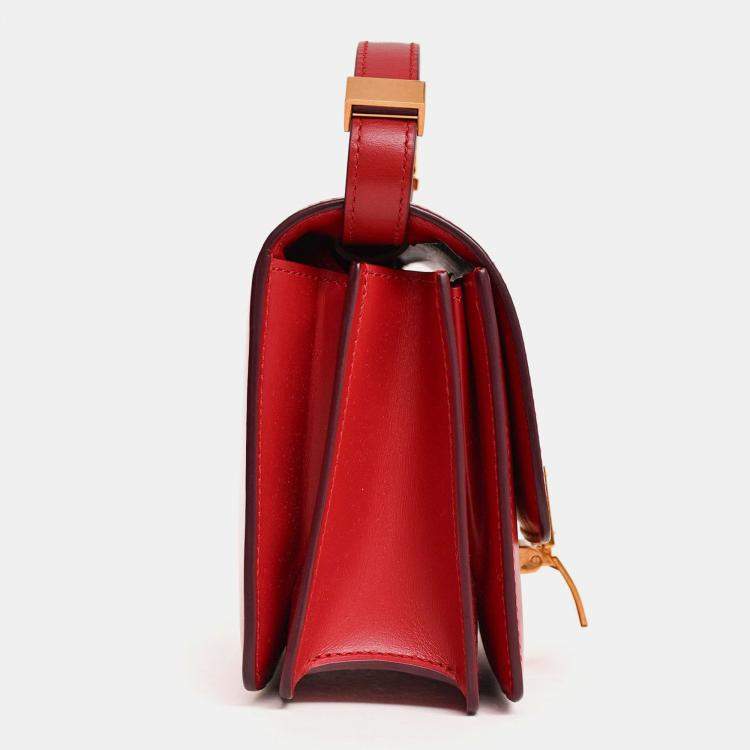 Pre Owned Celine 2016 Red Leather Nano Classic Box Bag