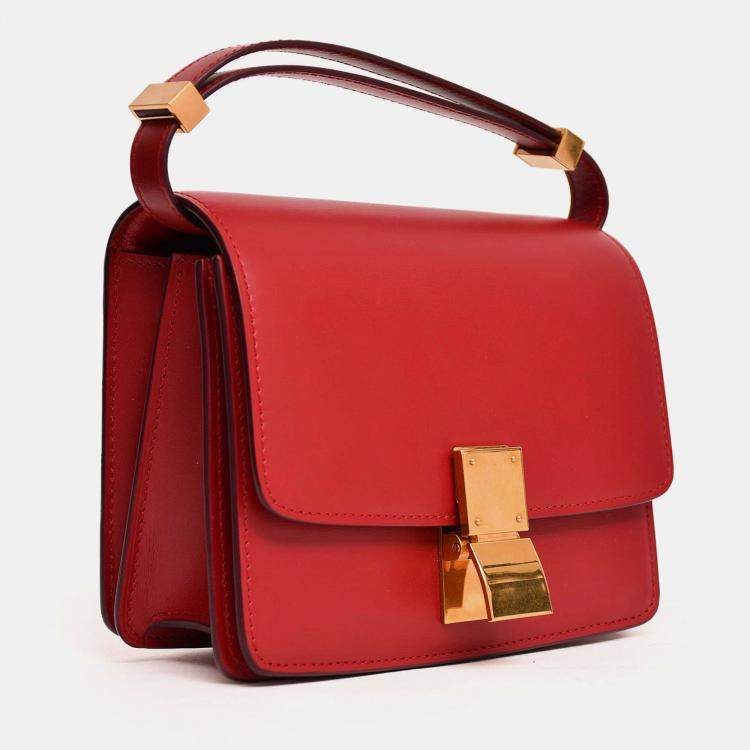 Pre Owned Celine 2016 Red Leather Nano Classic Box Bag