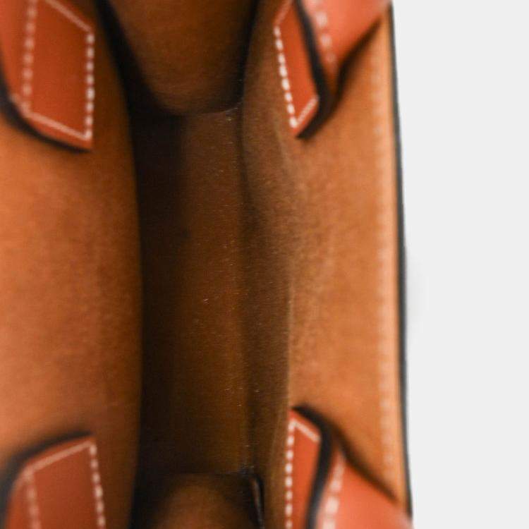 Pre Owned Celine 2021 Brown Canvas/Leather Mini Triomphe Vertical Cabas Tote with Strap