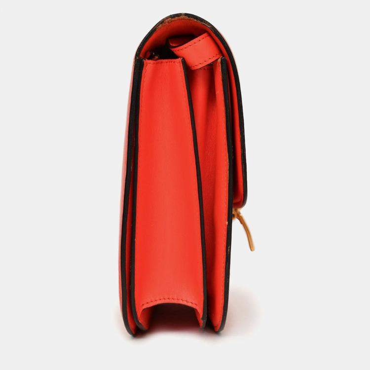 Pre Owned Celine 2012 Red Leather Medium Classic Box Crossbody Bag