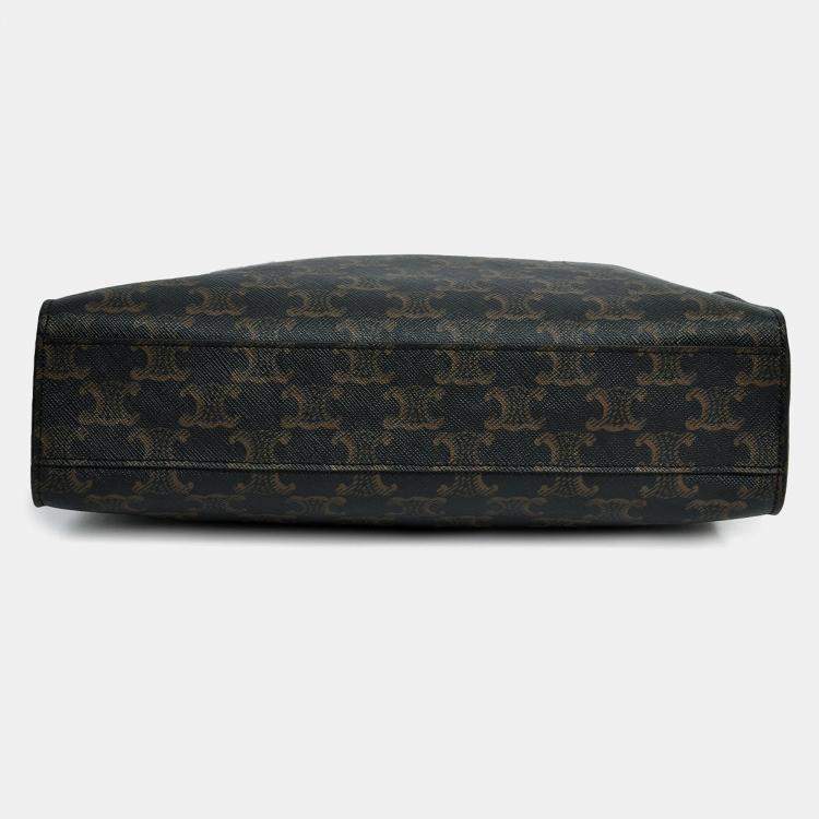 Pre Owned Celine Brown Triomphe Canvas Small Vertical Tote