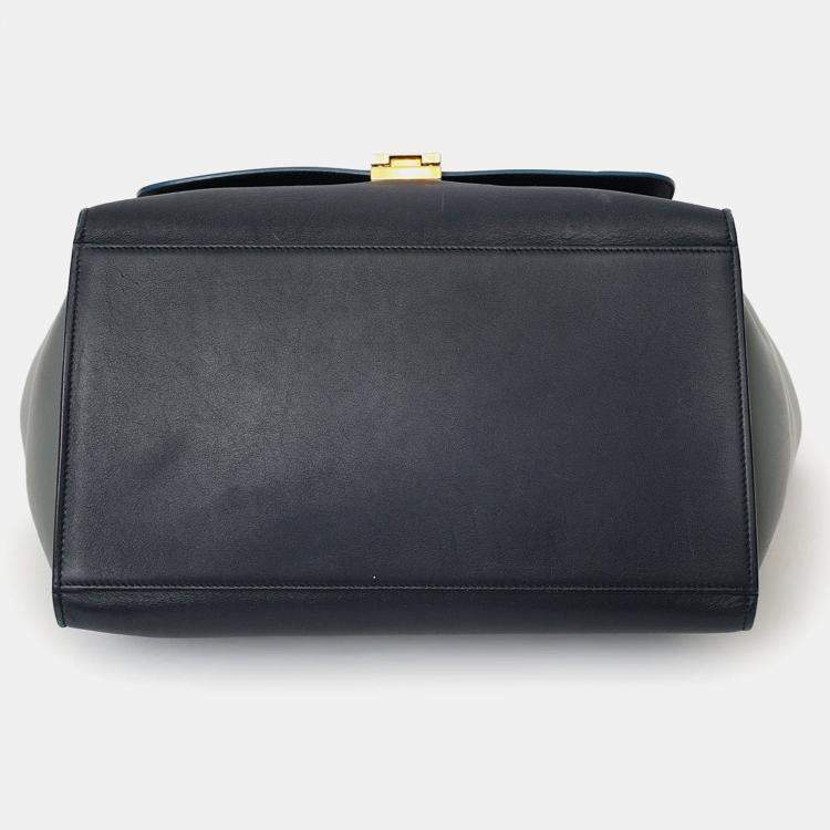 Pre Owned Celine Tri Color Leather Medium Trapeze Bag