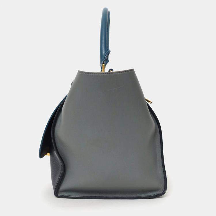 Pre Owned Celine Tri Color Leather Medium Trapeze Bag