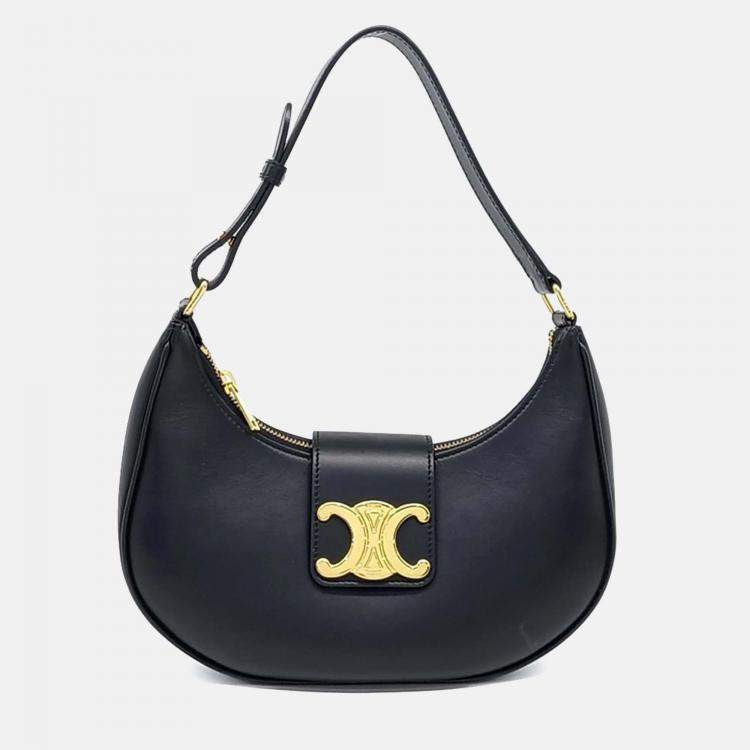 Pre Owned Celine Black Leather Ava Triumph Bag Medium