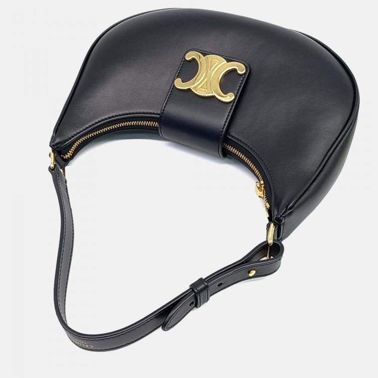 Pre Owned Celine Black Leather Ava Triumph Bag Medium